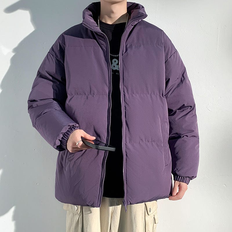 Empire of LaTz Purple / 2XL Fashion Plaid Long Jacket With Pockets Autumn And Winter New Style Turndown Collar Woolen Coat Outdoor Women Clothing