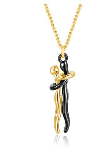Premium Love Hug Necklace Unisex Men Women Couple Jewelry Simple Temperament Clavicle Chain Valentines Day Lover Gift - Ring/Necklace Set from Empire of LaTz - Only £13.98! Explore at Empire of LaTz