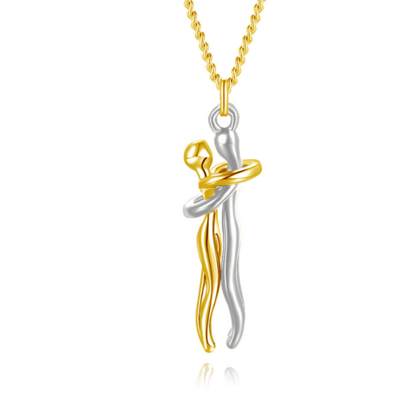 Premium Love Hug Necklace Unisex Men Women Couple Jewelry Simple Temperament Clavicle Chain Valentines Day Lover Gift - Ring/Necklace Set from Empire of LaTz - Only £13.98! Explore at Empire of LaTz