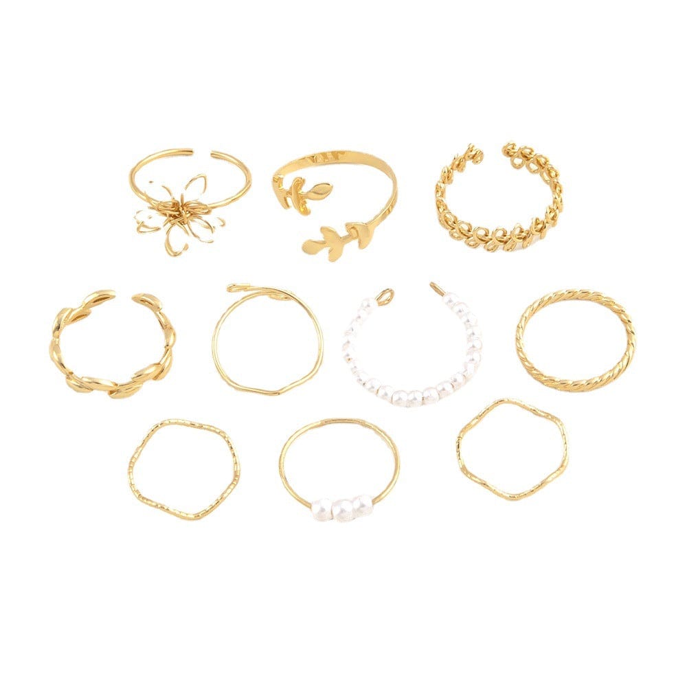 Premium Openwork Flower Set Ring Simple Glossy - Ring/Necklace Set from Empire of LaTz - Only £19.99! Explore at Empire of LaTz
