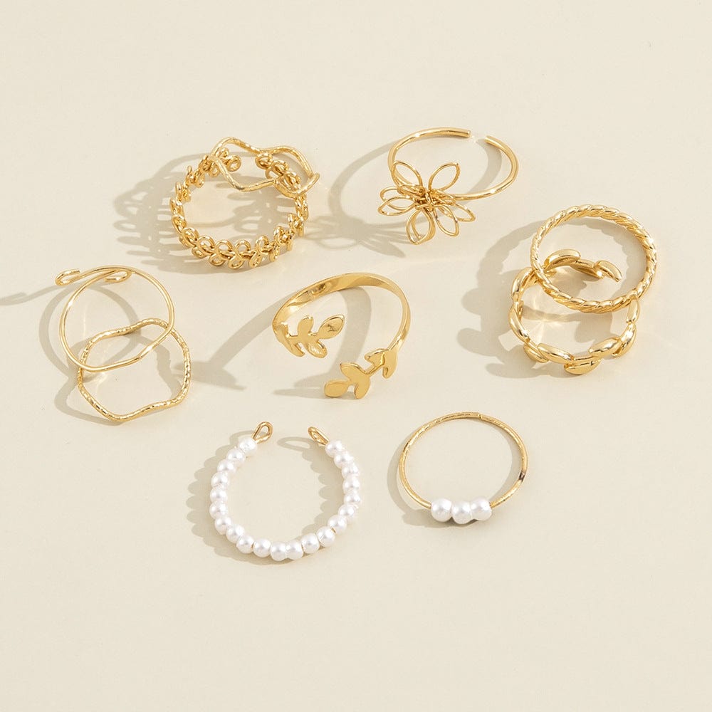 Premium Openwork Flower Set Ring Simple Glossy - Ring/Necklace Set from Empire of LaTz - Only £19.99! Explore at Empire of LaTz