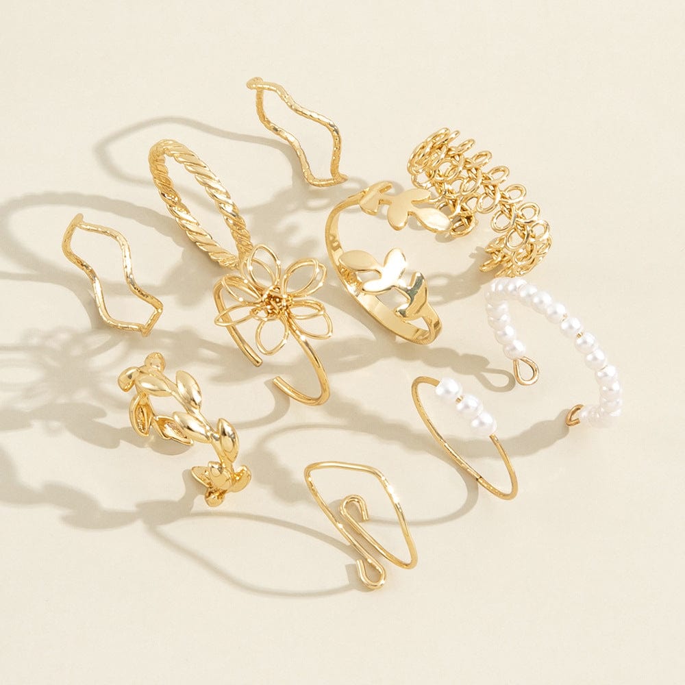 Premium Openwork Flower Set Ring Simple Glossy - Ring/Necklace Set from Empire of LaTz - Only £19.99! Explore at Empire of LaTz