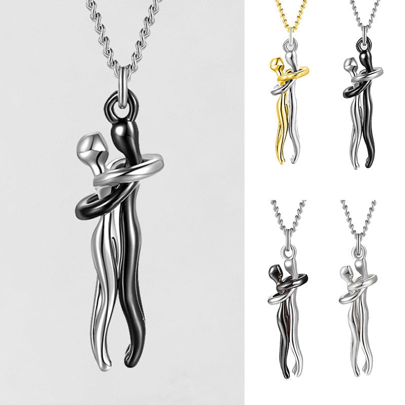 Premium Love Hug Necklace Unisex Men Women Couple Jewelry Simple Temperament Clavicle Chain Valentines Day Lover Gift - Ring/Necklace Set from Empire of LaTz - Only £13.98! Explore at Empire of LaTz