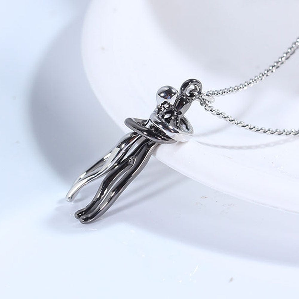 Premium Love Hug Necklace Unisex Men Women Couple Jewelry Simple Temperament Clavicle Chain Valentines Day Lover Gift - Ring/Necklace Set from Empire of LaTz - Only £13.98! Explore at Empire of LaTz