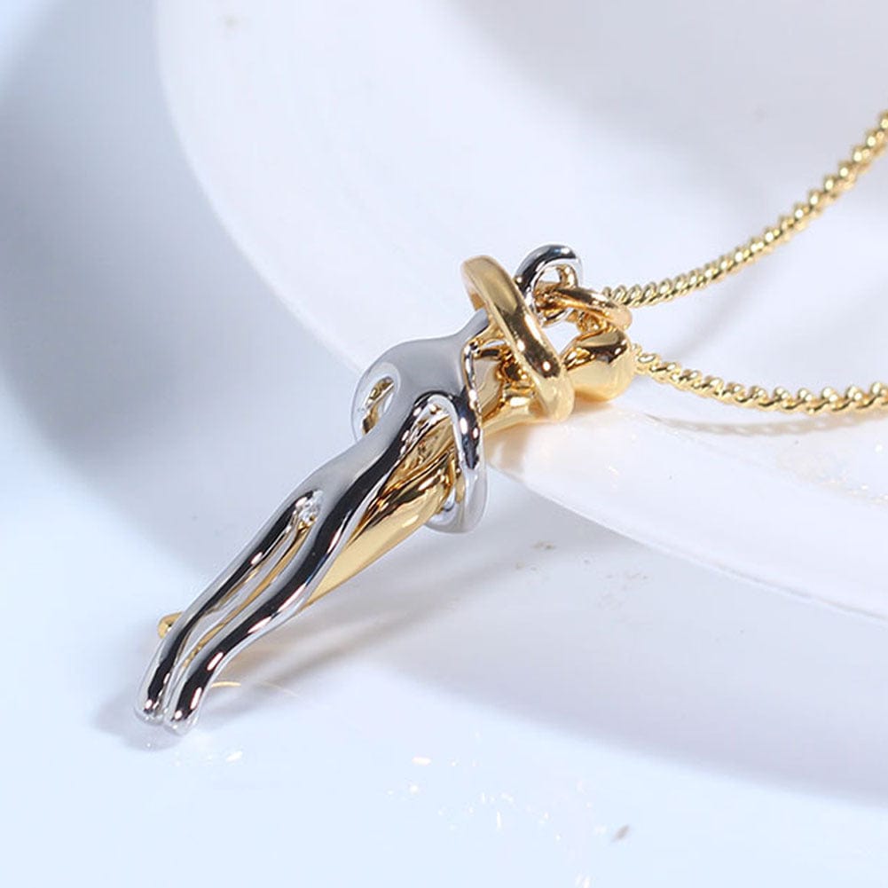 Premium Love Hug Necklace Unisex Men Women Couple Jewelry Simple Temperament Clavicle Chain Valentines Day Lover Gift - Ring/Necklace Set from Empire of LaTz - Only £13.98! Explore at Empire of LaTz