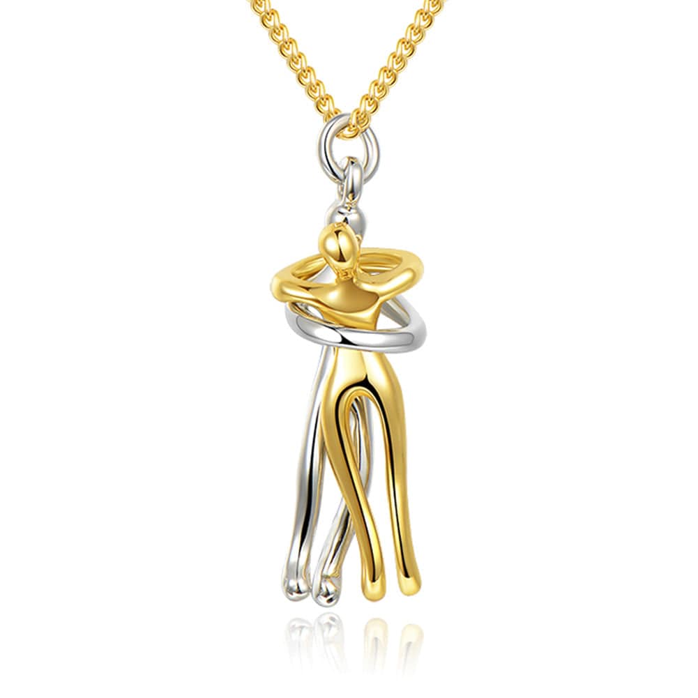Premium Love Hug Necklace Unisex Men Women Couple Jewelry Simple Temperament Clavicle Chain Valentines Day Lover Gift - Ring/Necklace Set from Empire of LaTz - Only £13.98! Explore at Empire of LaTz