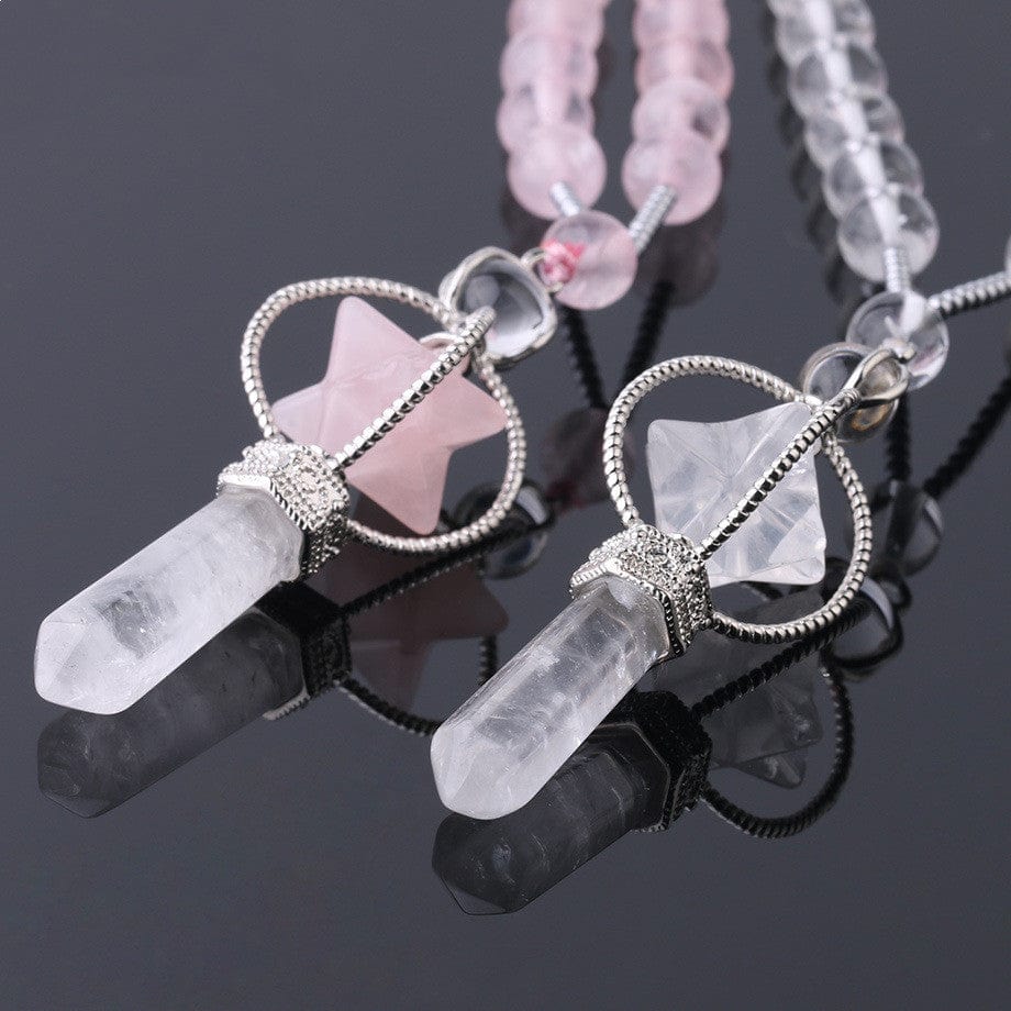 Premium Natural White Crystal Column Natural Stone Necklace - Ring/Necklace Set from Empire of LaTz - Only £52.99! Explore at Empire of LaTz
