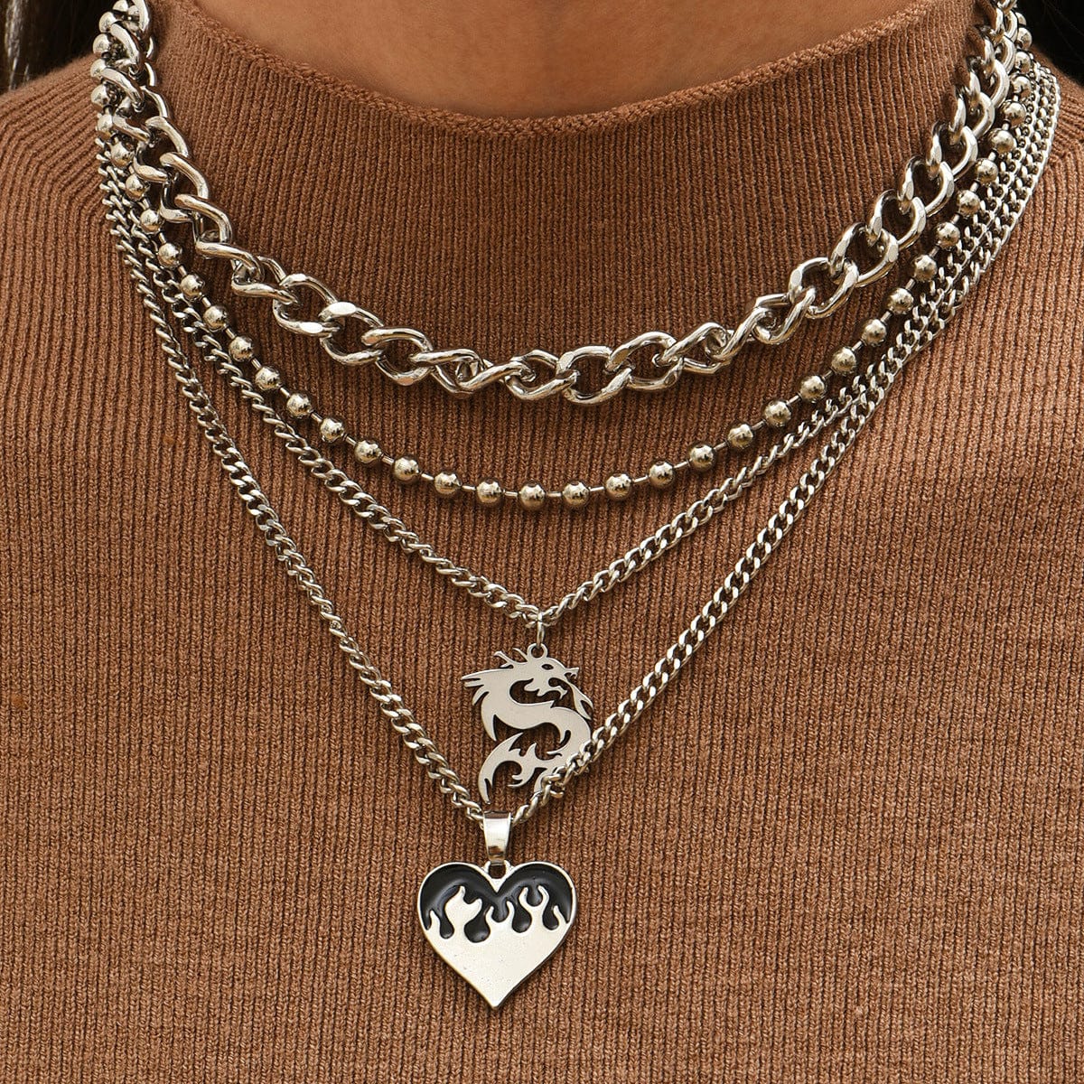 Premium Fashionable Personality Simple Love Dragon Pendant - Ring/Necklace Set from Empire of LaTz - Only £16.61! Explore at Empire of LaTz