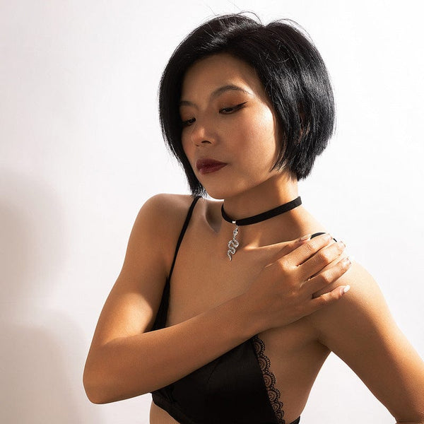 Premium Snake Cobra Chokers Witchy Gothic Grunge Collar Velvet Necklace Dark Jewelry For Gift - Ring/Necklace Set from Empire of LaTz - Only £13.79! Explore at Empire of LaTz