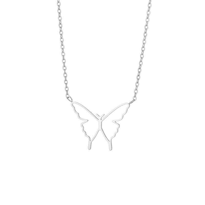 Premium Women's Fashionable Elegant Stainless Steel Hollow Butterfly Wings Pendant Necklace - Ring/Necklace Set from Empire of LaTz - Only £9.99! Explore at Empire of LaTz