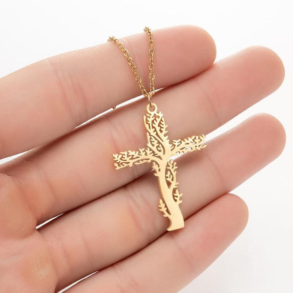 Premium Tree Of Life Necklace Ladies Cross Clavicle Chain Jewelry - Ring/Necklace Set from Empire of LaTz - Only £7.79! Explore at Empire of LaTz