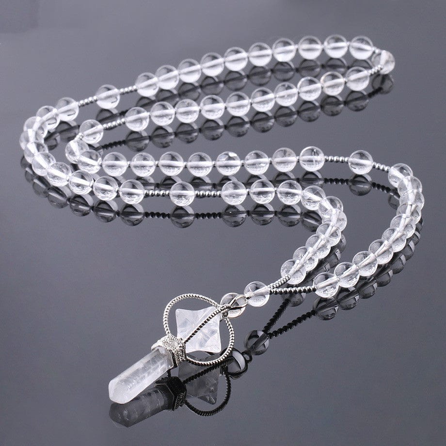 Empire of LaTz Ring/Necklace Set White crystal Natural White Crystal Column Natural Stone Necklace