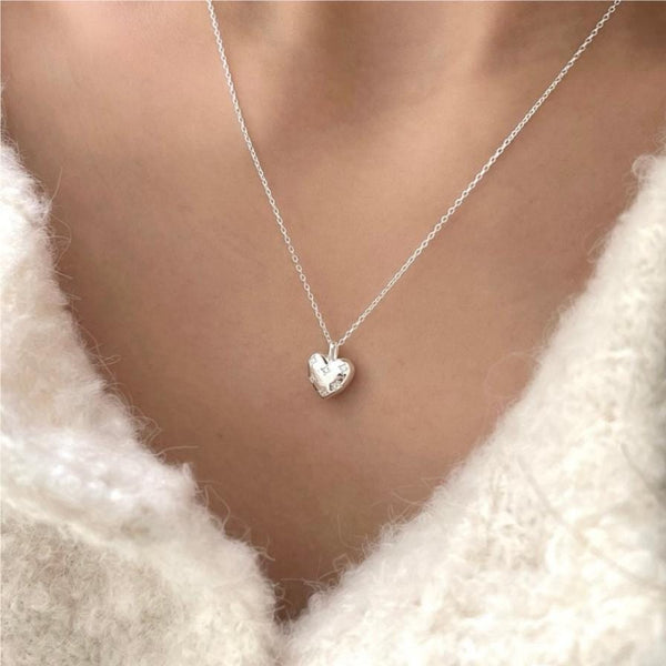 Premium Women's Sterling Silver European And American Heart-shaped Zircon Necklace - Ring/Necklace Set from Empire of LaTz - Only £39.99! Explore at Empire of LaTz