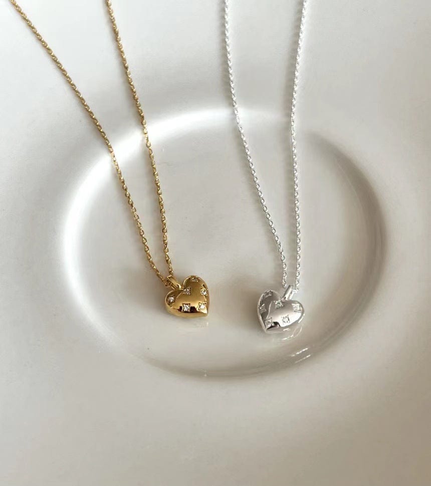 Premium Women's Sterling Silver European And American Heart-shaped Zircon Necklace - Ring/Necklace Set from Empire of LaTz - Only £39.99! Explore at Empire of LaTz