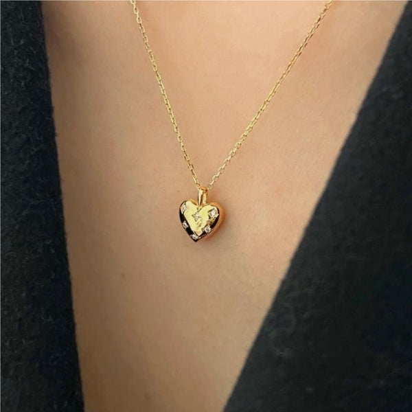 Premium Women's Sterling Silver European And American Heart-shaped Zircon Necklace - Ring/Necklace Set from Empire of LaTz - Only £39.99! Explore at Empire of LaTz