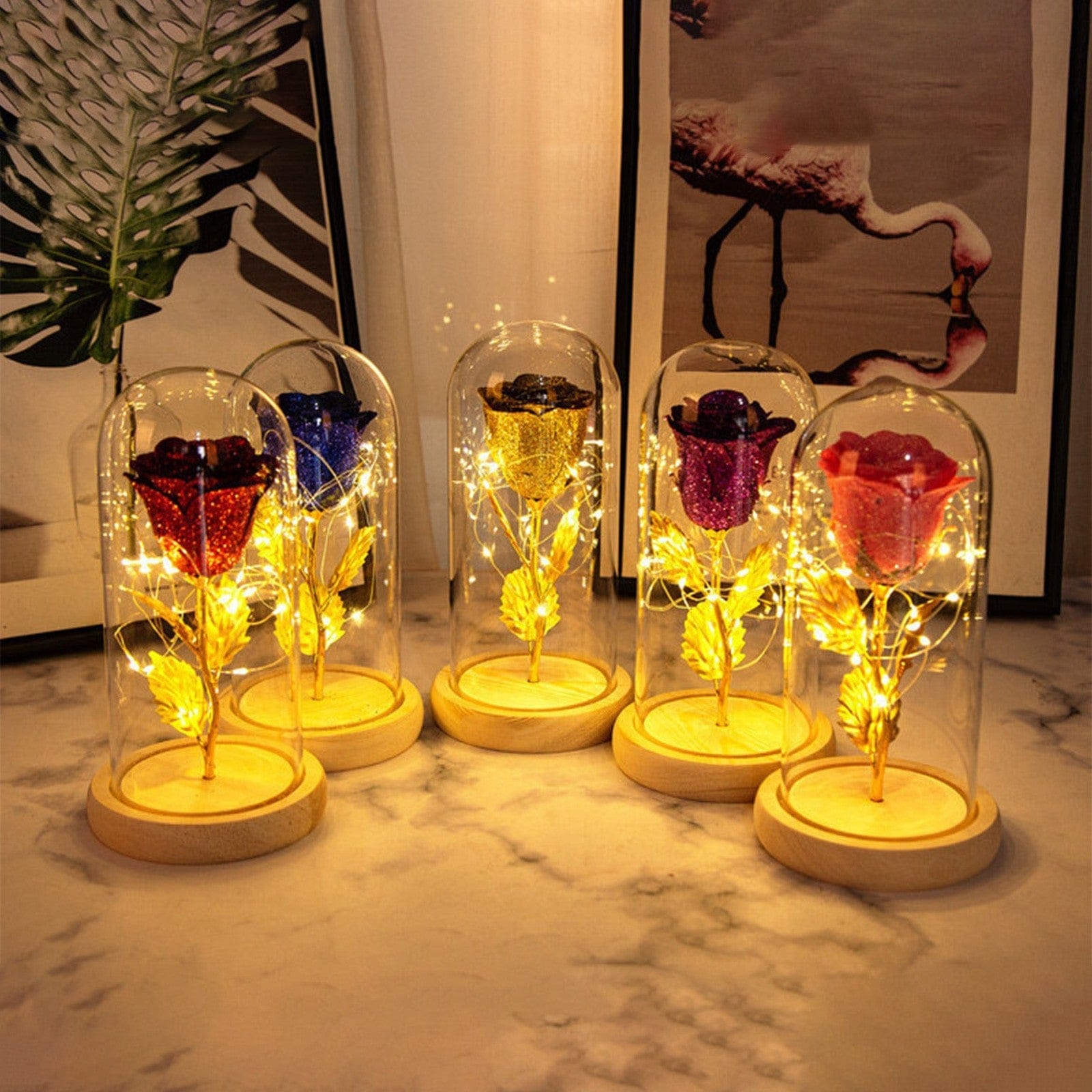 Premium Valentines Day Gift  For Girlfriend Eternal Rose Flowers LED Light In Glass Cover Day Wedding Decoration Favors Mother Day Female Gift  Gift - Valentines day gift from Empire of LaTz - Only £26.35! Explore at Empire of LaTz