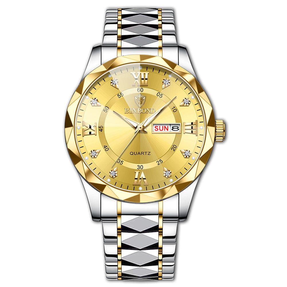 Empire of LaTz Watch Gold Noodles Waterproof Luminous Dual Calendar Watch Men's