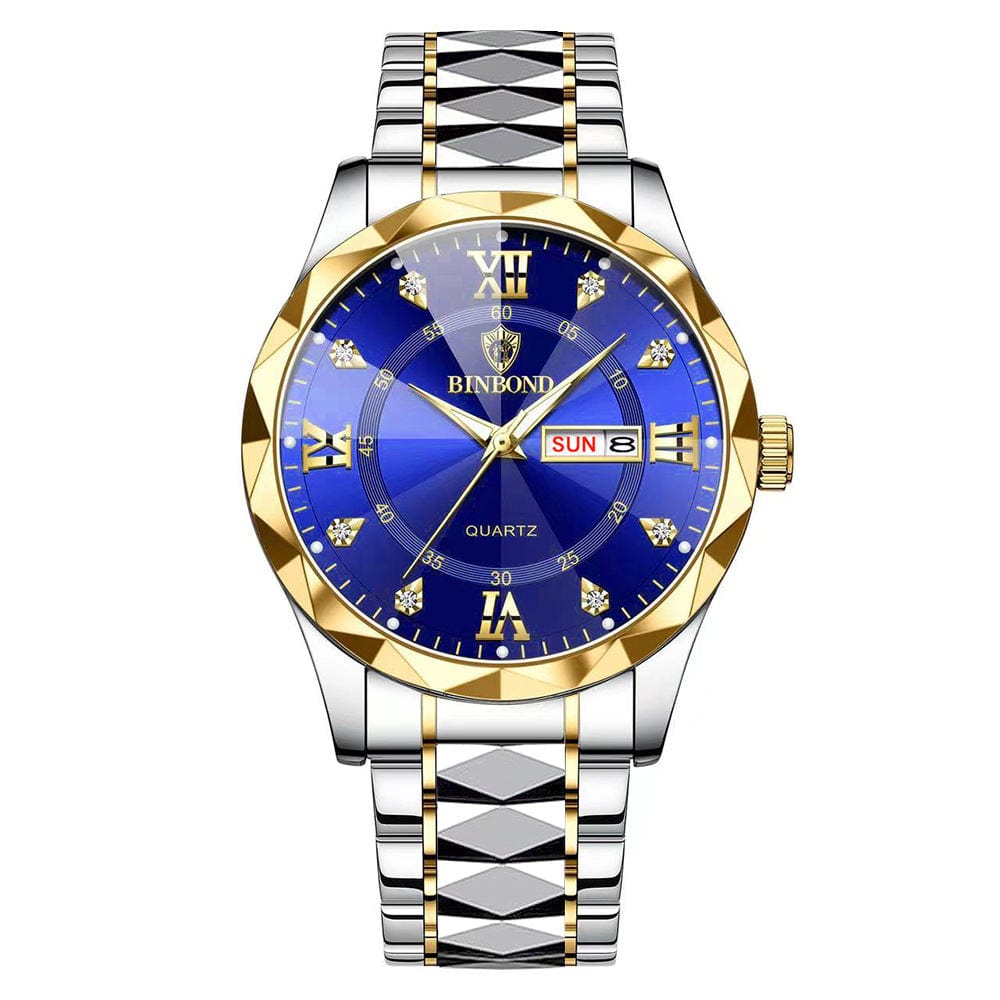 Empire of LaTz Watch Golden And Blue Surface Waterproof Luminous Dual Calendar Watch Men's