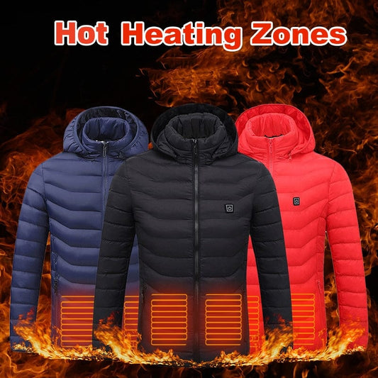 Premium New Heated Jacket Coat USB Electric Jacket Cotton Coat Heater Thermal Clothing Heating Vest Men's Clothes Winter - Winter Coat from Empire of LaTz - Only £45! Explore at Empire of LaTz