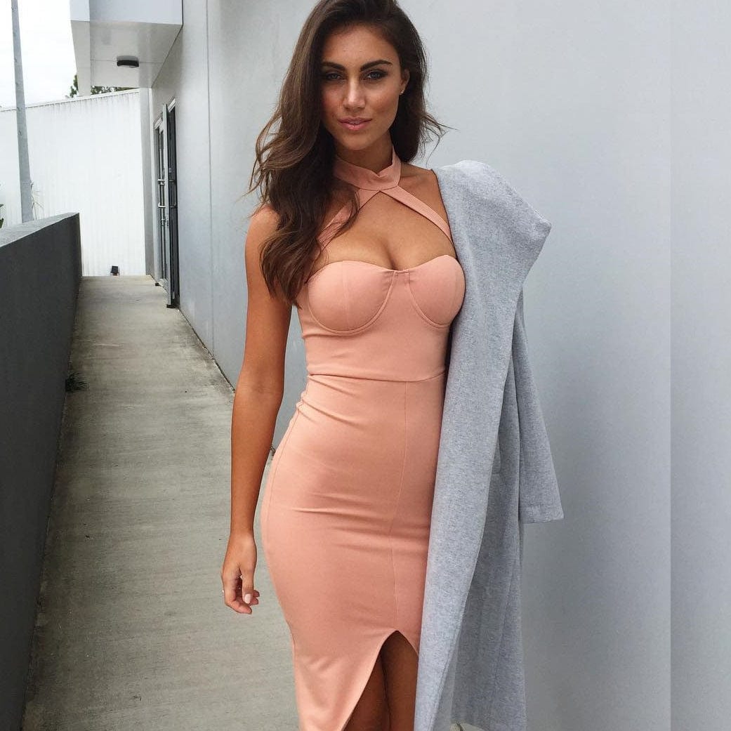 Premium Women's Halter Backless Split Hip Dress Repair -  from Empire of LaTz - Only £20! Explore at Empire of LaTz