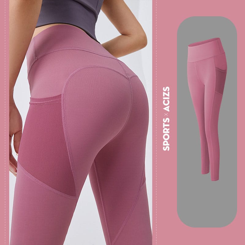 Empire of LaTz Women's Sportswear Bean Paste Pink / 2XL Yoga Pants Women With Pocket Leggings Sport Girl Gym Leggings Women Tummy Control Jogging Tights Female Fitness Pants