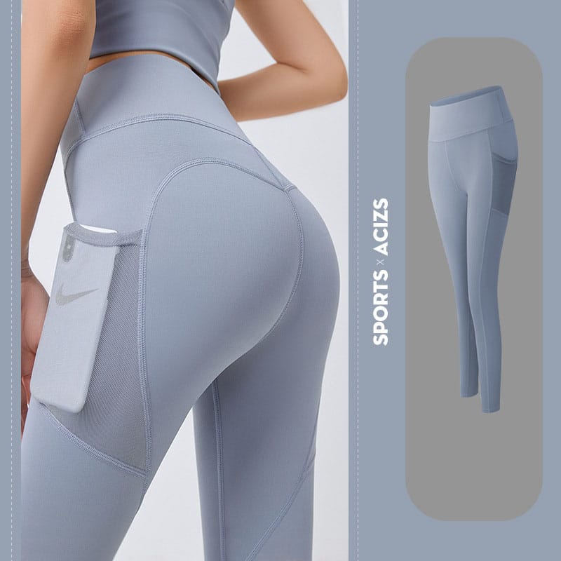 Empire of LaTz Women's Sportswear Grey Lake Blue / 2XL Yoga Pants Women With Pocket Leggings Sport Girl Gym Leggings Women Tummy Control Jogging Tights Female Fitness Pants