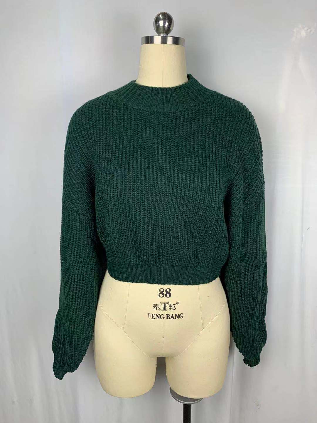 Empire of LaTz Womens Clothing Green / 3XL Short section raglan sleeves half turtleneck sweater