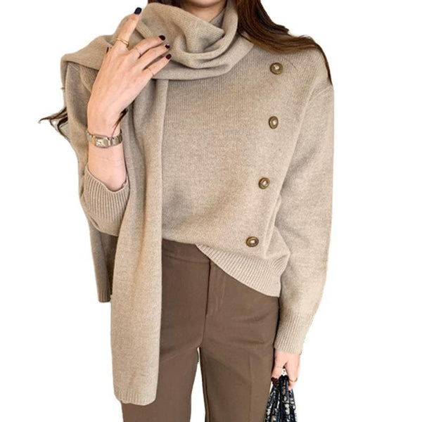 Premium Knitted Sweater With European And American Buttons - Womens Clothing from Empire of LaTz - Only £44.99! Explore at Empire of LaTz