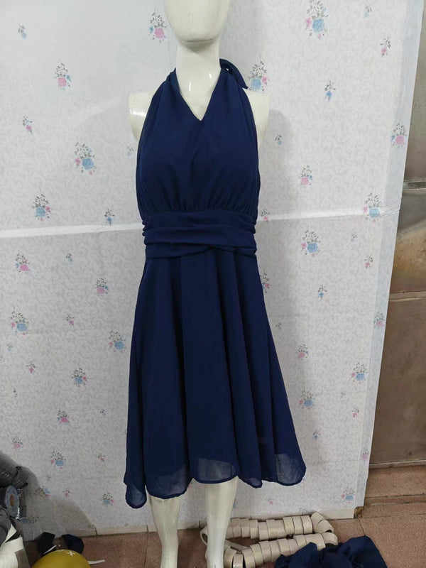 Empire of LaTz Womens Dress Chiffon V-neck Patchwork Women's Clothing Dress