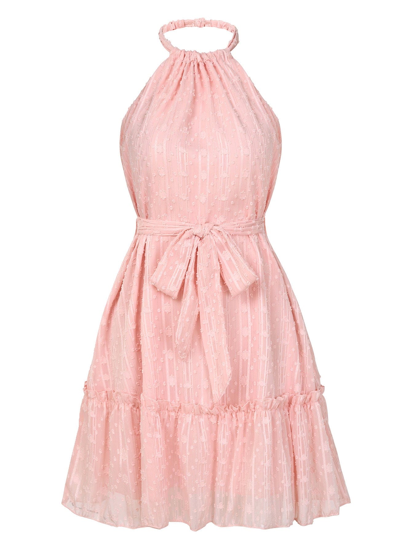 Premium Solid Color Halterneck Dress Summer Casual Lace Tie Waist Womens Clothing New Fashion Vacation Beach Dresses - Womens Dress from Empire of LaTz - Only £24.99! Explore at Empire of LaTz