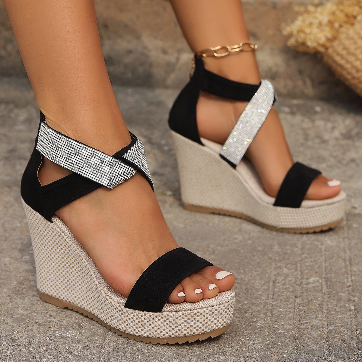 Premium Fish Mouth High Wedges Sandals With Rhinestone Design Fashion Summer Platform Shoes For Women - Womens Shoes & Boots from Empire of LaTz - Only £24.99! Explore at Empire of LaTz