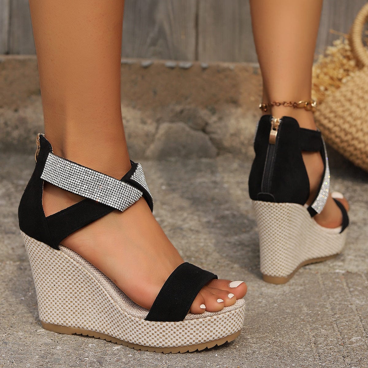 Premium Fish Mouth High Wedges Sandals With Rhinestone Design Fashion Summer Platform Shoes For Women - Womens Shoes & Boots from Empire of LaTz - Only £24.99! Explore at Empire of LaTz