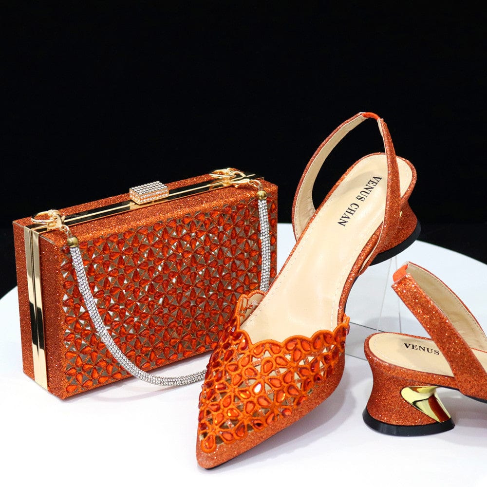 Premium Party Pointed Toe Women's Shoes Back Empty Elastic Band Diamond Face Square Crystal Bag - Womens Shoes & Boots from Empire of LaTz - Only £121.94! Explore at Empire of LaTz