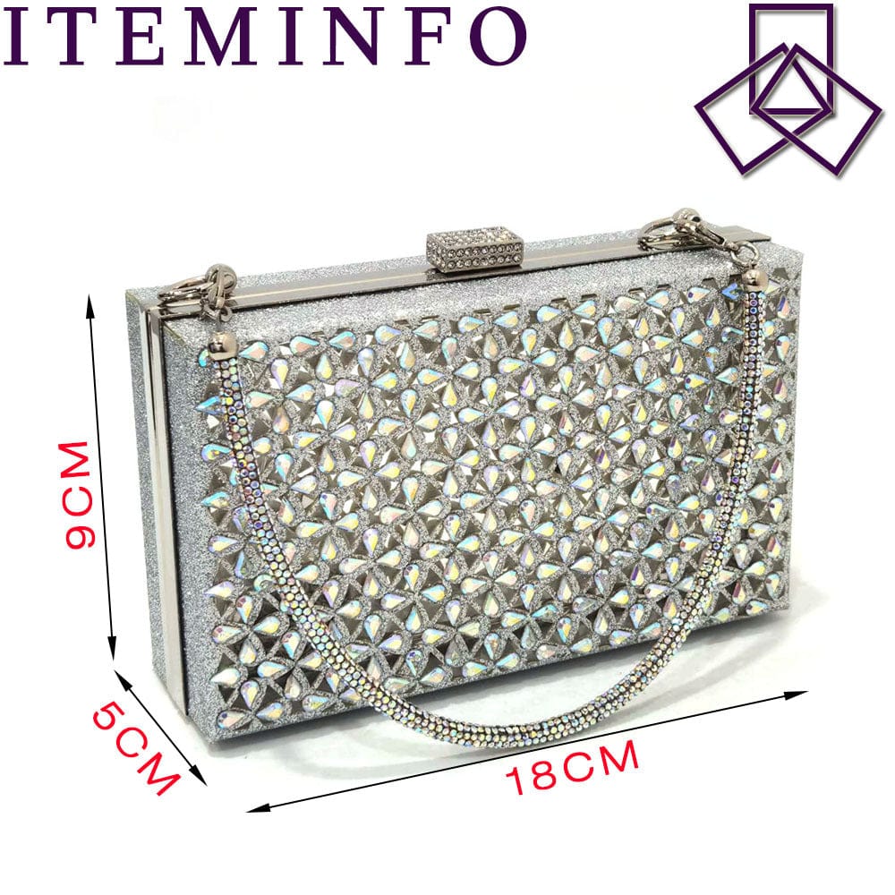 Premium Party Pointed Toe Women's Shoes Back Empty Elastic Band Diamond Face Square Crystal Bag - Womens Shoes & Boots from Empire of LaTz - Only £121.94! Explore at Empire of LaTz